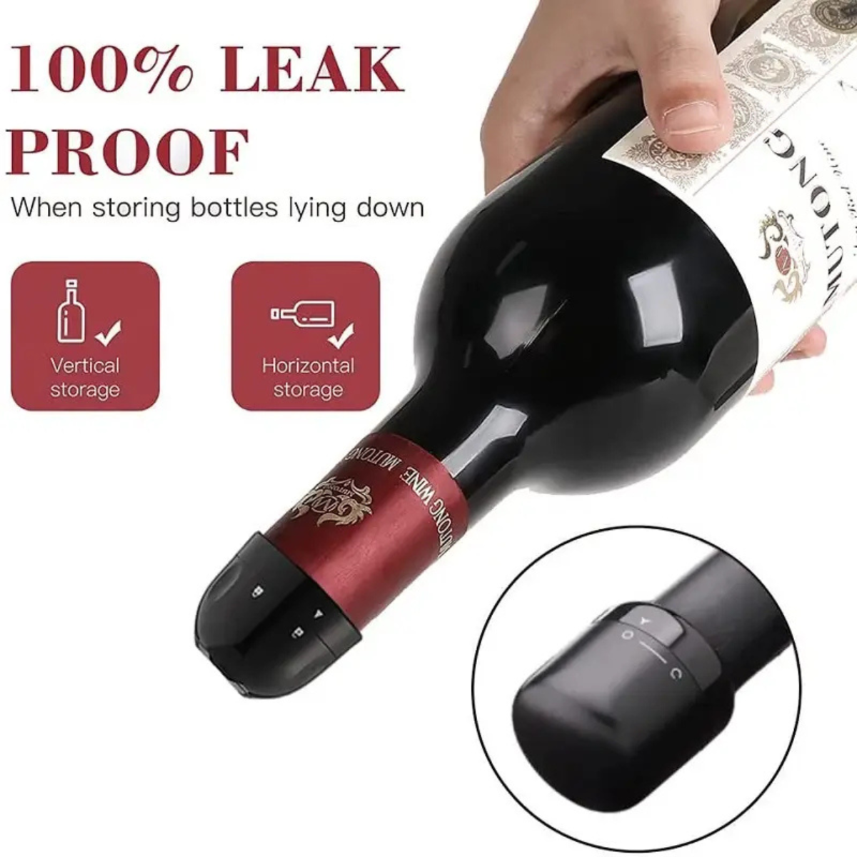 Capace reutilizabile pentru sticle de vin, păstrează vinul proaspăt și etanș
