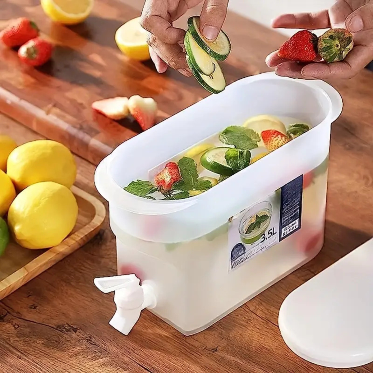 Dispenser de Băuturi din plastic transparent, cu robinet anti-reflux 3,5L